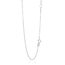 14k White Gold Adjustable Box Chain 0.6mm Width 18&quot;-20&quot; Inch Length Necklace - £104.92 GBP+