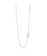 14k White Gold Adjustable Box Chain 0.6mm Width 18"-20" Inch Length Necklace - £103.21 GBP - £123.89 GBP