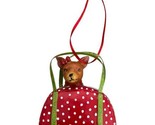 Chihuahua in Red and White Polka Dot Handbag Dog Ornament Not Perfect - £6.03 GBP