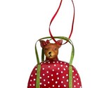 Chihuahua in Red and White Polka Dot Handbag Dog Ornament Not Perfect - $7.67