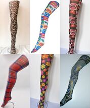 Patterned Printed Tights Alternative 60's 70's Vintage Tartan Floral Pop... - $17.13+