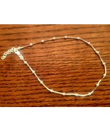 Beads on Square Snake Chain -- Anklet -- Sterling Silver - Made In Italy... - £17.08 GBP+
