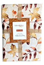 Mint &amp; Ivy Fall Leaves Tablecloth Kitchen Holiday 60 x 84-in Polyester G... - $22.47