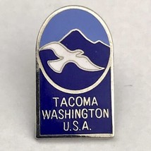 Tacoma Washington USA Small Pin Vintage Enamel Seagull Mountain Water - $9.89