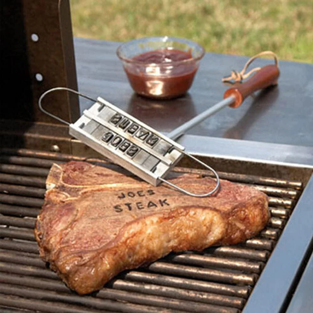 Kitchen BBQ Barbecue ing  Signature Name Mar Stamp Tool Meat Steak Burge... - $168.23