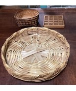 Handwoven Wicker Serving Tray, Multicolored Candy Dish &amp; Square Trivet H... - €12,82 EUR