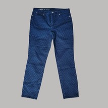 Talbots Jeans Womens 8P Slim Ankle 5 Pocket Stretch Polka Dot Blue - $12.98
