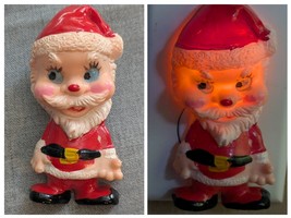 1950 Plastic Santa Night Light 3D Christmas Japan Working - $969.88 MXN