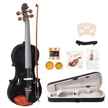 4/4 Gv103 Violin + Case+Cloth+ Shoulder Rest +Tuner Black - $92.99