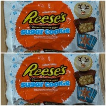 2 X Reese&#39;s 9.9 oz SUGAR COOKIE Miniatures Peanut Butter Cups * BB 6/202... - $21.73