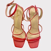 LULUS Faux Leather Leticiya Red Ankle-Strap High Heel Sandals Size 9 - £23.57 GBP