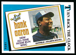 1989 Topps #663 Hank Aaron Atlanta Braves Turn Back the Clock Fifteen Years Ago - £0.99 GBP