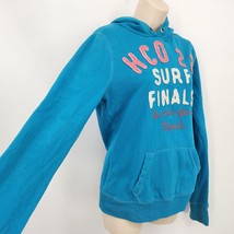 Hollister Hooded Sweatshirt Juniors Size Large Teal Blue-Green Pullover - £9.27 GBP