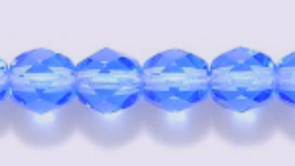 6mm Fire Polish, Medium Sapphire Blue , Czech Glass Beads 50  - £1.96 GBP