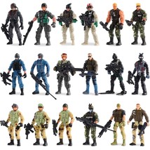 18 Pcs Special Forces Army Men Soldier Combat Movable Action Figures Army Guys P - £33.69 GBP