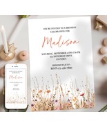 Editable Wildflower Invitation Template for Her with Matching Smartphone... - £9.56 GBP