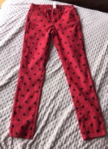 Justice Premium Girls Simply Low Red Skinny Jeans Black Polka For Sz 12R - £11.72 GBP