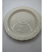 Lennox Menorah Dish Gold Trimmed Hannukah Jewish Plate - £14.23 GBP