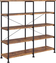 Coaster Home Furnishings Analiese Rustic Industrial 4-Tier Double Bookcase - £177.57 GBP