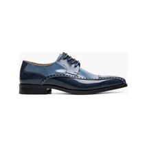 Stacy Adams Plaza Modified Cap Toe Oxford Shoes Leather Blue Multi 25608-460 image 2