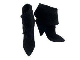 Jeffery Campbell Cuff Boots Women 6M Scarlett Shoes Black Suede Ankle He... - $27.54