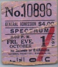 Chaud Tuna Concert Ticket Stub Octobre 1 1971 Philadelphia Pennsylvania - £41.35 GBP