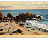 Along the Coastline of Laguna Beach California CA  Linen Postcard V24 - £2.29 GBP