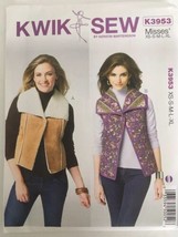 Kwik Sew Pattern K3953 Misses Vest Reversible Option Snap Closure XS-XL Uncut    - £3.13 GBP