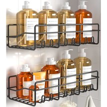Adhesive Bathroom Caddy, [2-Pack] Large Capacity Rustproof Metal Shelves, Organi - £13.42 GBP