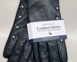 XL  Charter Club Women&#39;s Lined Leather Gloves In Black With  Pearl Accents - $24.99