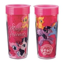 My Little Pony Magical Friends Collage 16 oz Double Wall Plastic Travel ... - $7.82