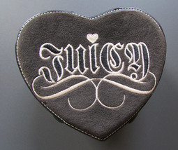 Juicy Couture Heart Makeup Jewelry Origami Case Black Velour Leather Vintage - £313.98 GBP