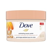 Dove Exfoliating Body Polish Scrub for Silky Skin Oatmeal &amp; Calendula Oil Body - £13.28 GBP