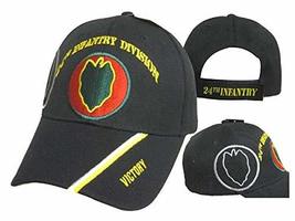 US Army 24th Infantry Division Victory Embroidered Shadow Black Cap CAP578 Hat - £8.56 GBP
