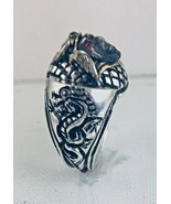 10k Samurai  Artisan Made  sterling silver Dragon ring - $121.66 CAD
