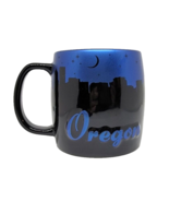 AMERICAWARE Coffee Cup Mug OREGON 2014 24 oz Oversize Metallic Blue Black - £11.87 GBP