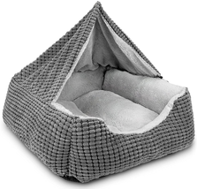 GASUR Dog Beds for Large Medium Small Dogs, Rectangle Cave Hooded Blanket Puppy  - £49.81 GBP