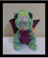 Ty Beanie Boos Cinder The Green &amp; Purple Dragon Big Purple Glitter Eyes ... - $7.12