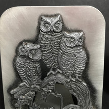 Vintage owl bookends, Pewter antiqued book ends, silver book ends Metal Mcm - $41.51