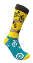 Bicycle Bike Cycle FineFit Mens Fun Novelty Socks Dress SOX Size 10-13 C... - £9.77 GBP