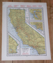 1943 Vintage Wwii Map Of California / Arkansas - £20.45 GBP