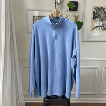 Polo Ralph Lauren 1/4 Zip Cotton Pullover Sweater Light Blue 4XB - $509.84 MXN