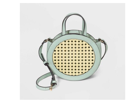 A New Day™ ~ Adjustable Crossbody Bag/Purse ~ 8&quot; Round ~ Light Green &amp; N... - £17.83 GBP