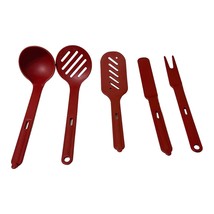 Tupperware Kitchen Duos Cooking Utensils Paprika Red Ladle Spoon Spatula... - $51.05