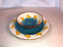 Stangl Little Quackers 5.5 Inch Bowl And 9 Inch Plate Mint - £58.96 GBP