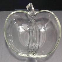 vintage Early American pressed glass apple shaped divided candy or relish dish - £7.60 GBP
