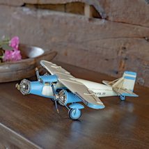 Zaer Ltd. International Vintage Style Metal Airplane Decorations (Blue 3-Propell - £33.76 GBP