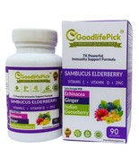 7X Elderberry with ZINC, Vitamin C, Vitamin D, Echinacea, Ginger & Indian Gooseb - $17.98