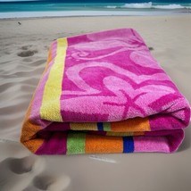 Beach Towel Royal Tradition Egyptian Cotton Bright Tropical Hawaiian Stripe - $24.31