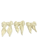 Vintage Homco Plastic Off White Bows Set Of 3 Wall Hanging Decor 8,7,6 i... - £21.81 GBP